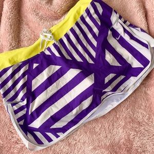 Purple and Neon Green Women’s Nike Skort Set